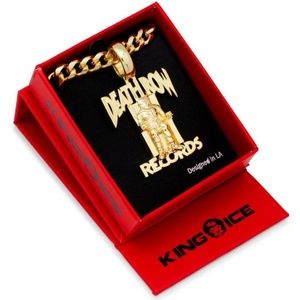 Gold Death Row Records Pendant & Necklace